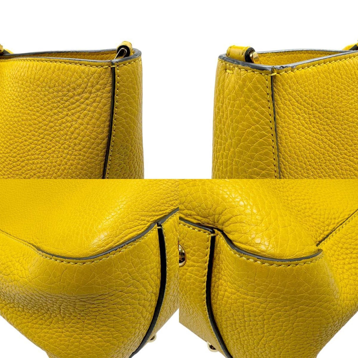 Fendi Yellow Leather Gloria