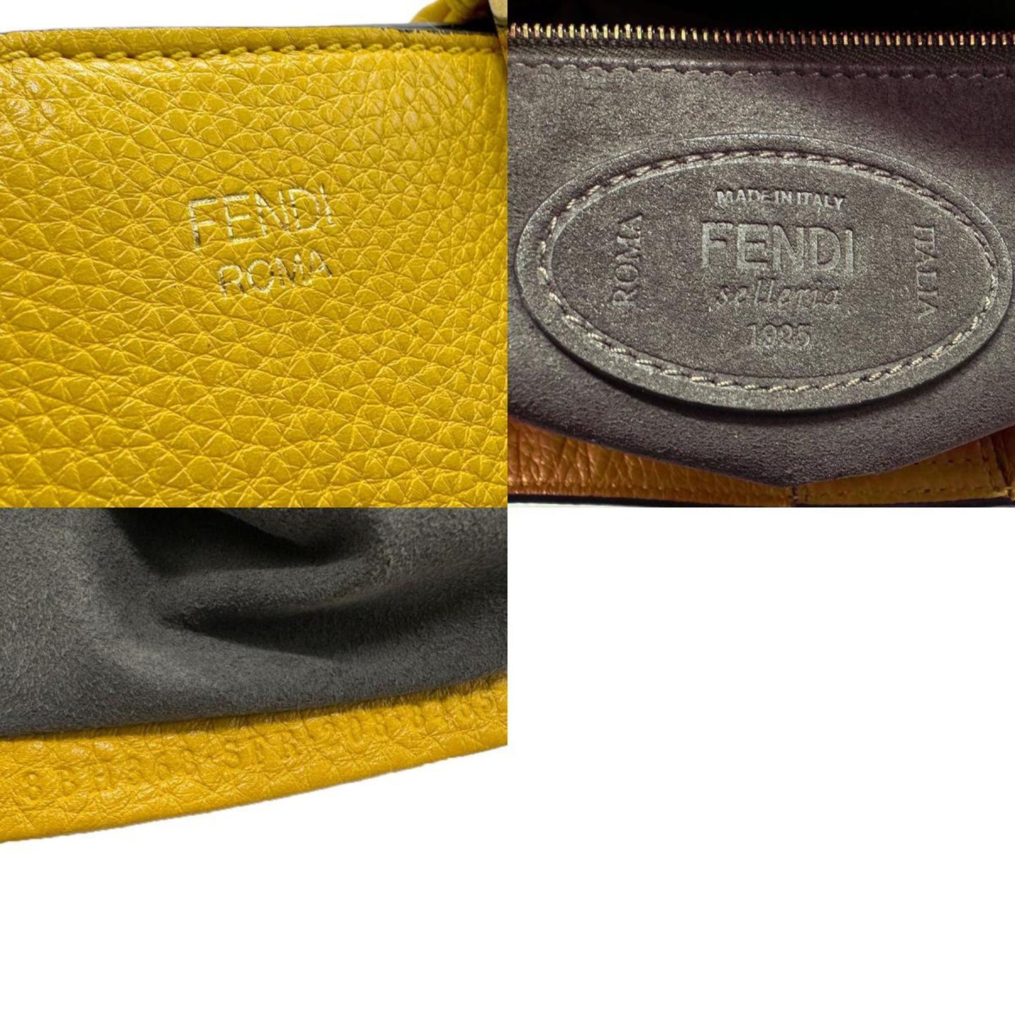 Fendi Yellow Leather Gloria