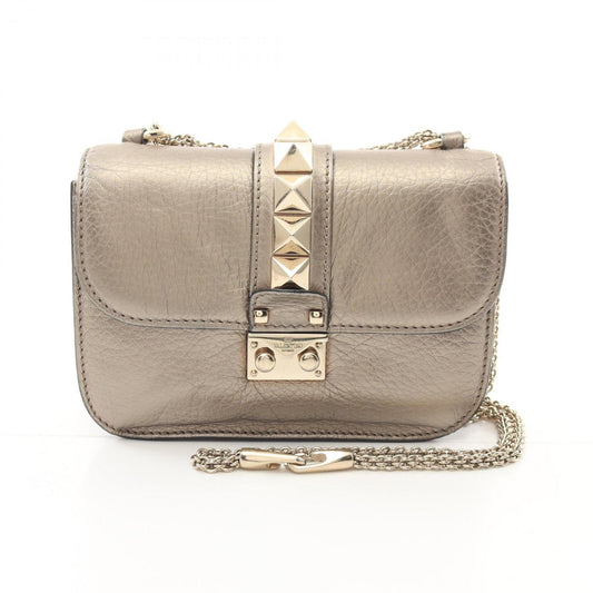 Valentino Garavani Brown Leather Glam Lock