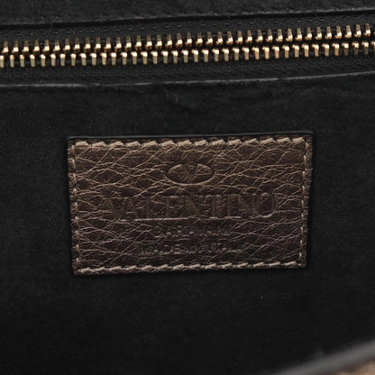 Valentino Garavani Brown Leather Glam Lock