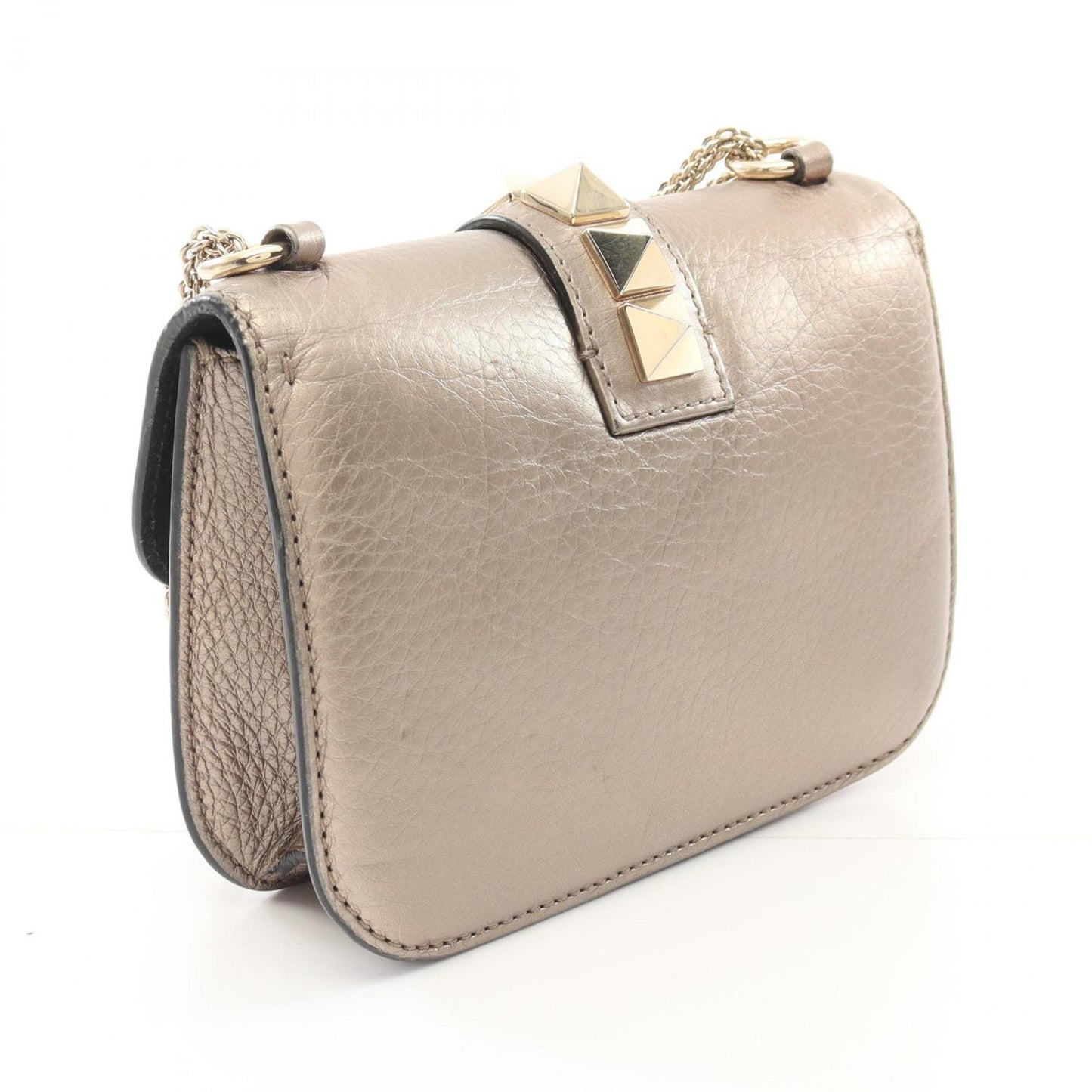 Valentino Garavani Brown Leather Glam Lock