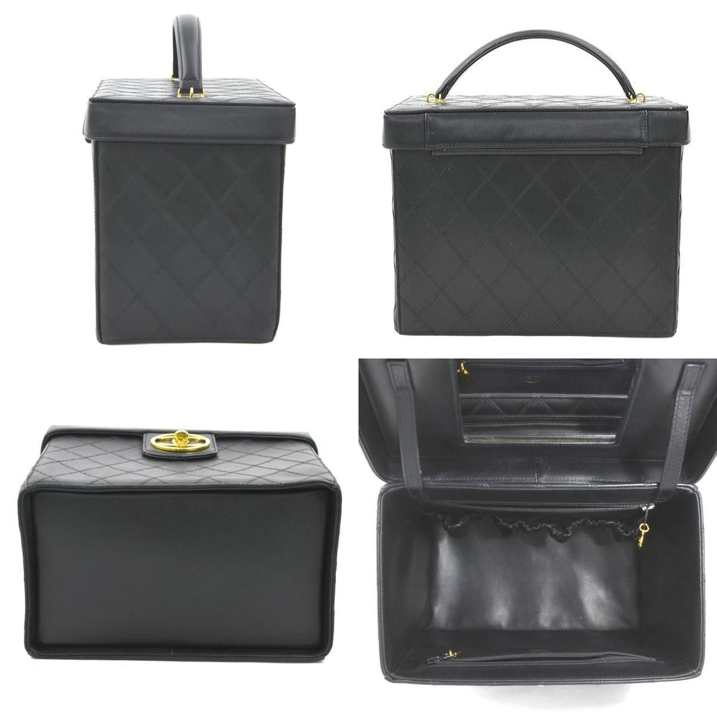Chanel Black Leather Vanity