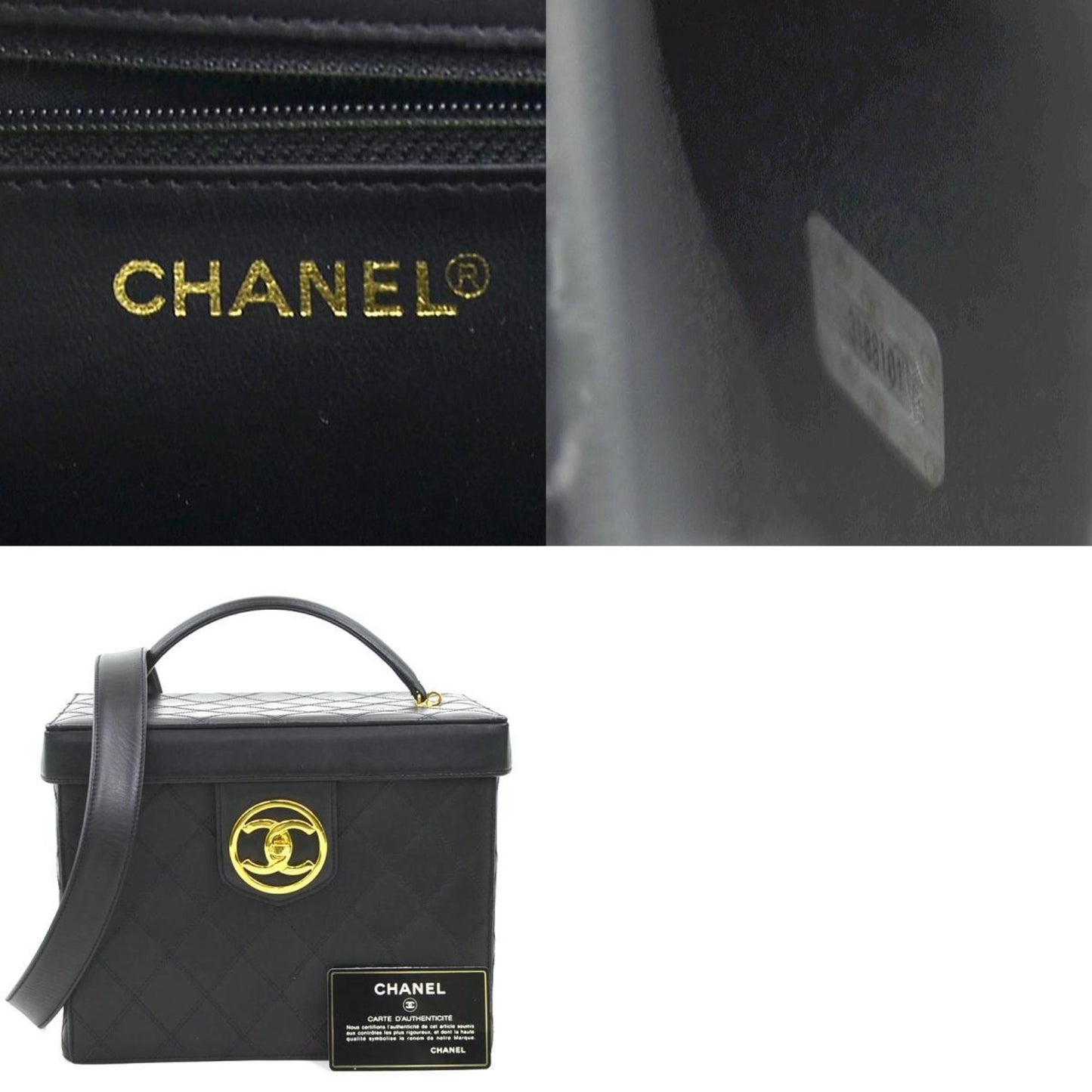 Chanel Black Leather Vanity