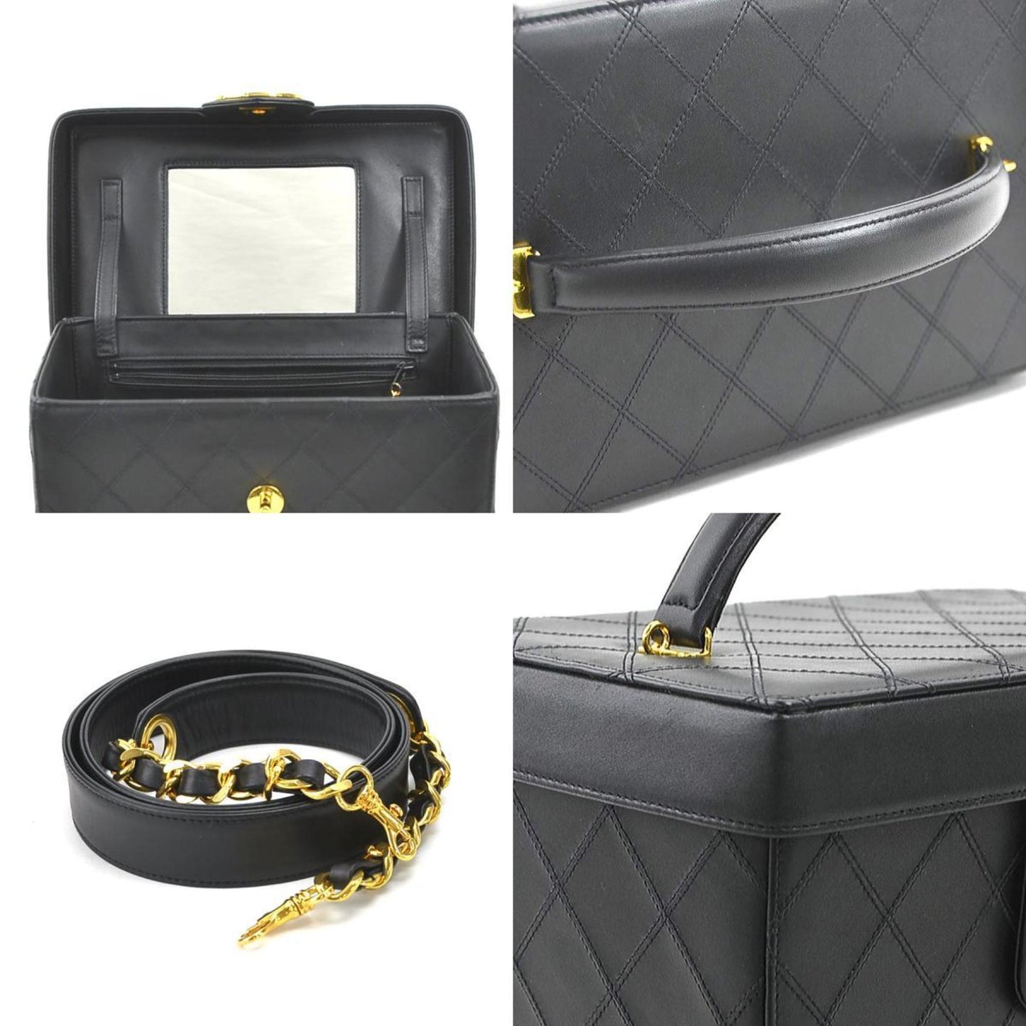 Chanel Black Leather Vanity