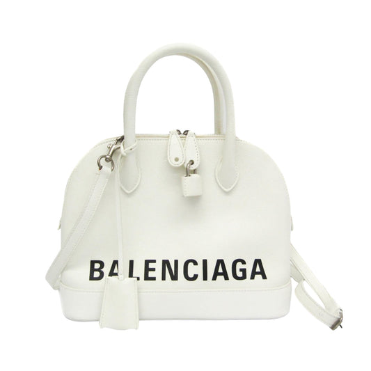 Balenciaga White Leather Ville Top Handle