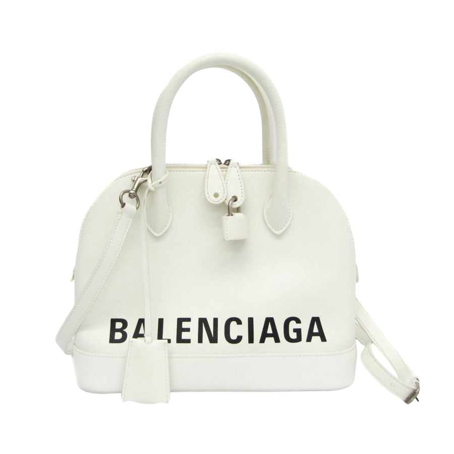 Balenciaga White Leather Ville Top Handle