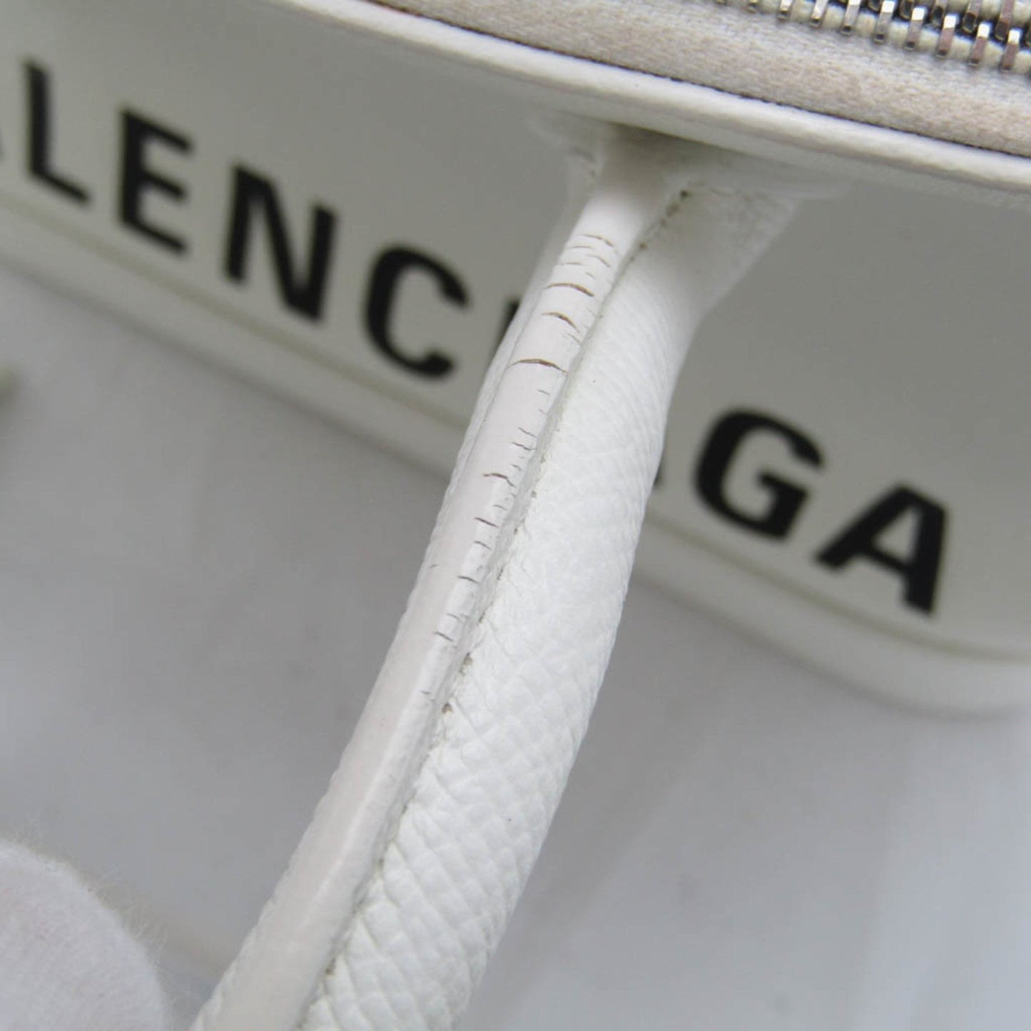 Balenciaga White Leather Ville Top Handle