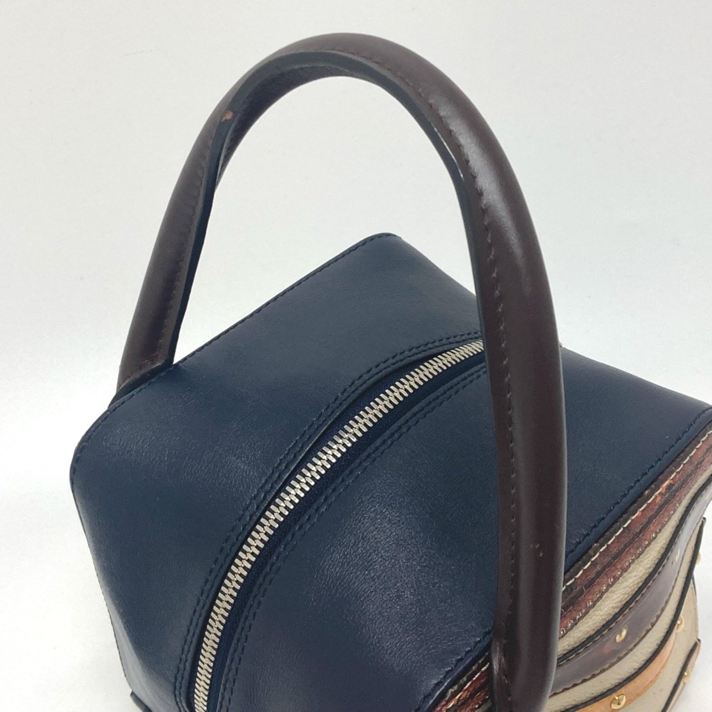 Louis Vuitton Black Leather Square Bag
