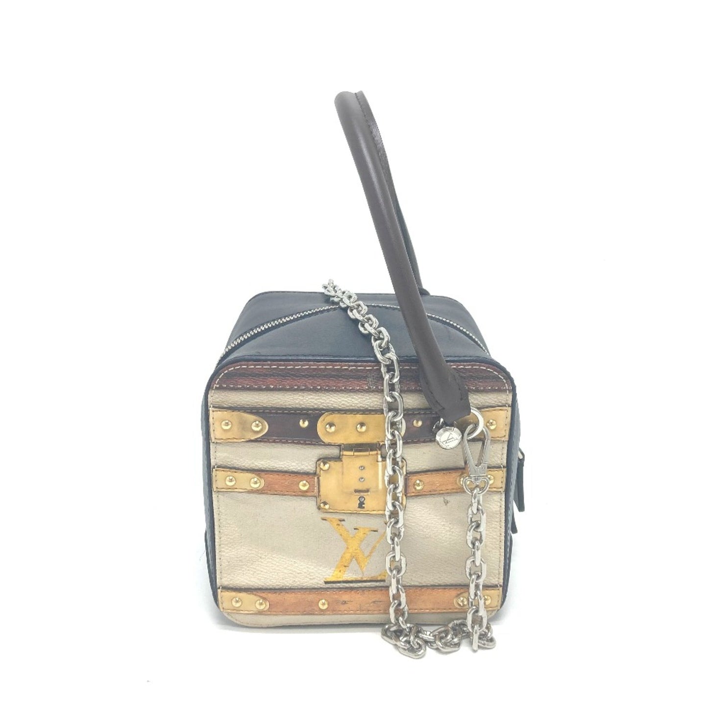 Louis Vuitton Black Leather Square Bag
