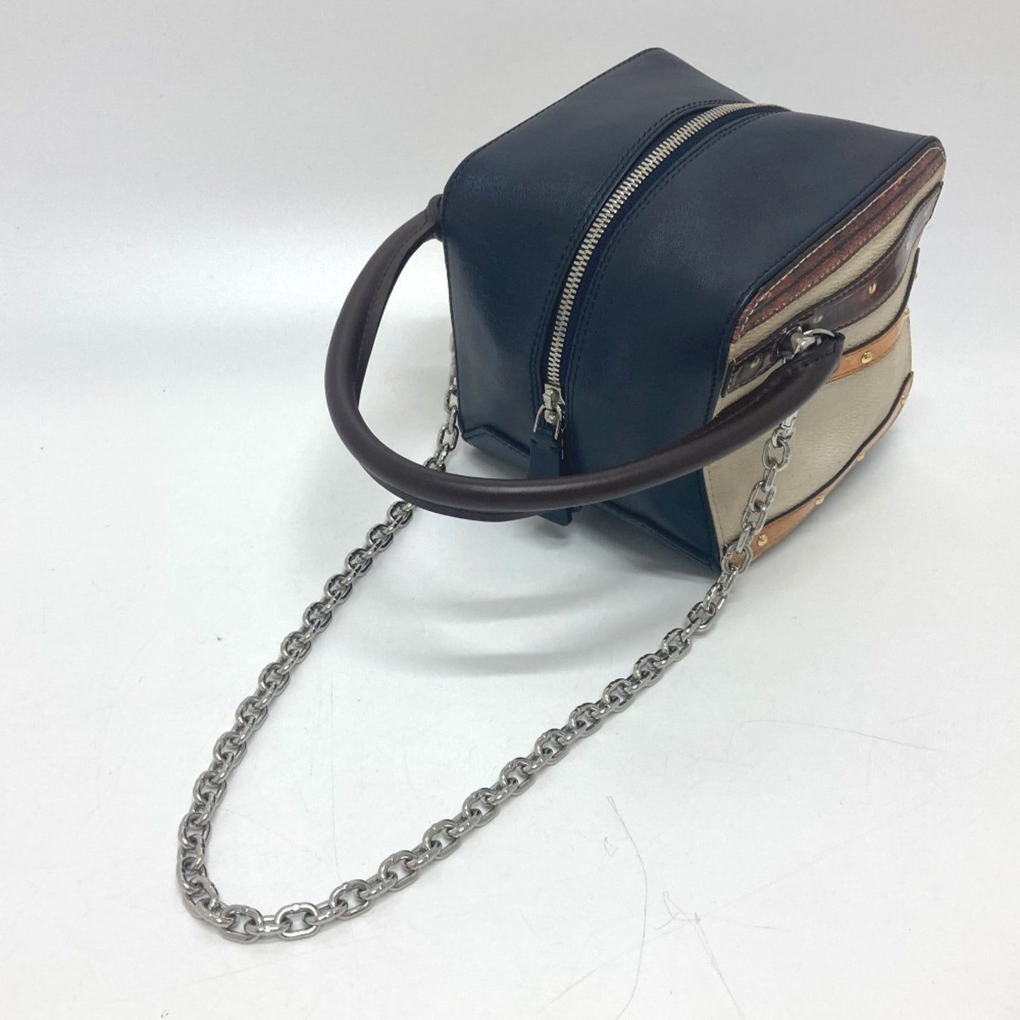 Louis Vuitton Black Leather Square Bag