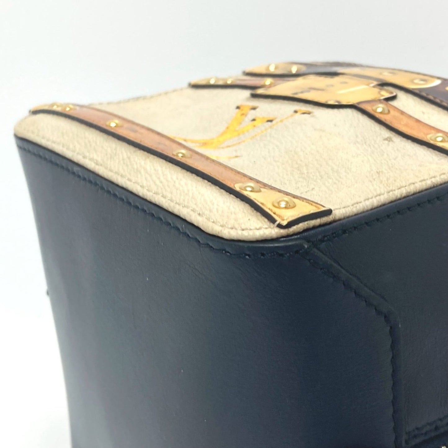 Louis Vuitton Black Leather Square Bag