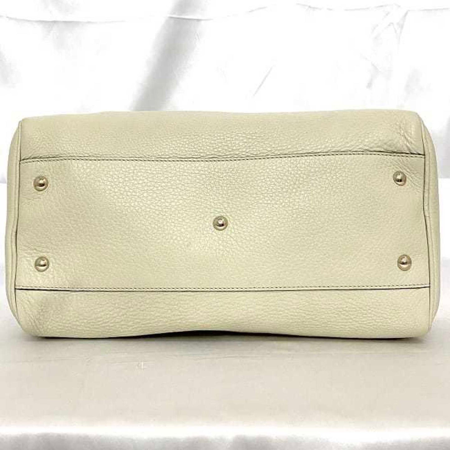 Gucci White Leather Bamboo