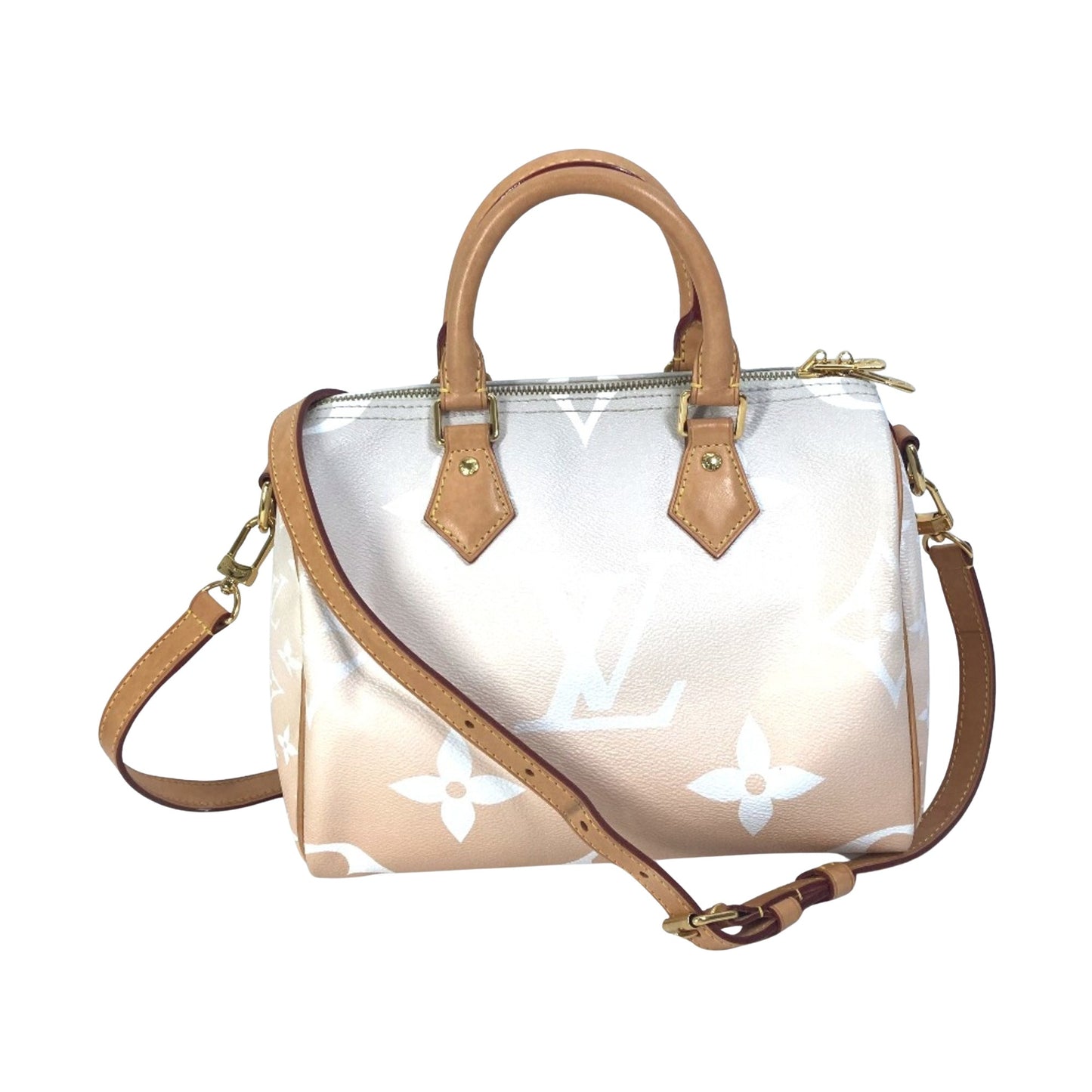 Louis Vuitton Orange Leather Speedy Bandoulière 25