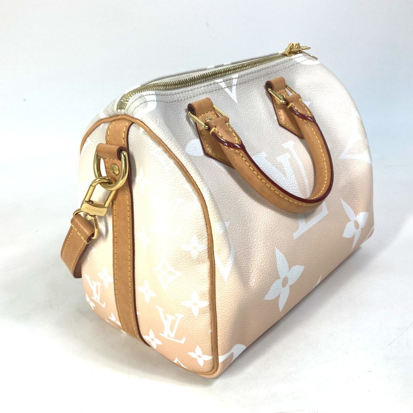 Louis Vuitton Orange Leather Speedy Bandoulière 25