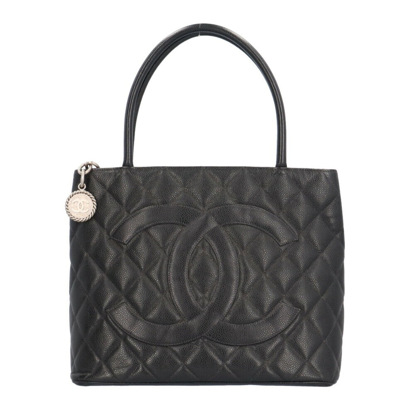 Chanel Black Leather Medaillon