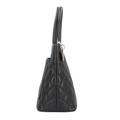 Chanel Black Leather Medaillon
