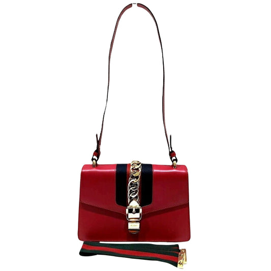 Gucci Red Leather Sylvie