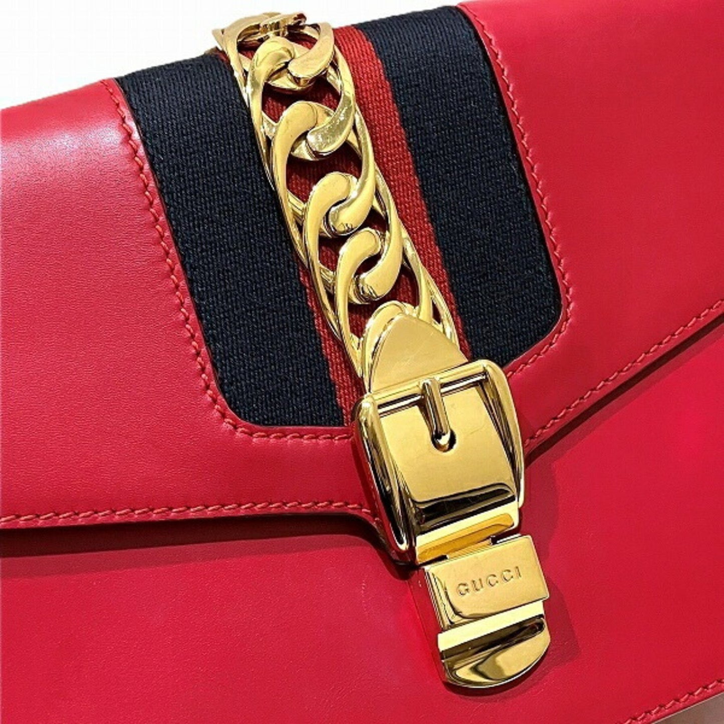 Gucci Red Leather Sylvie