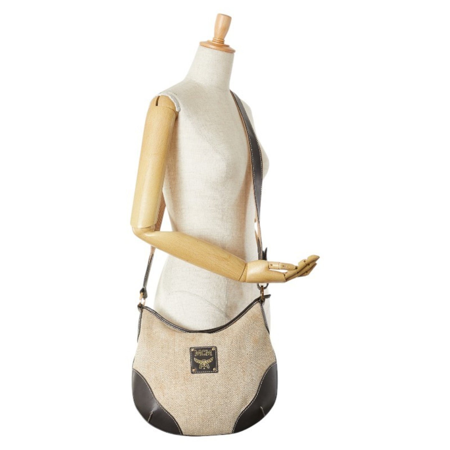 Mcm Brown Canvas Shoulder