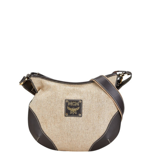 Mcm Brown Canvas Shoulder