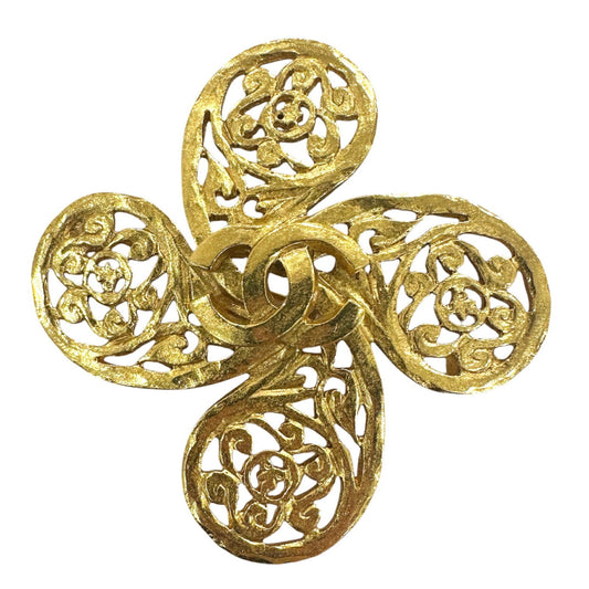Chanel Gold Gold Plated Brooch