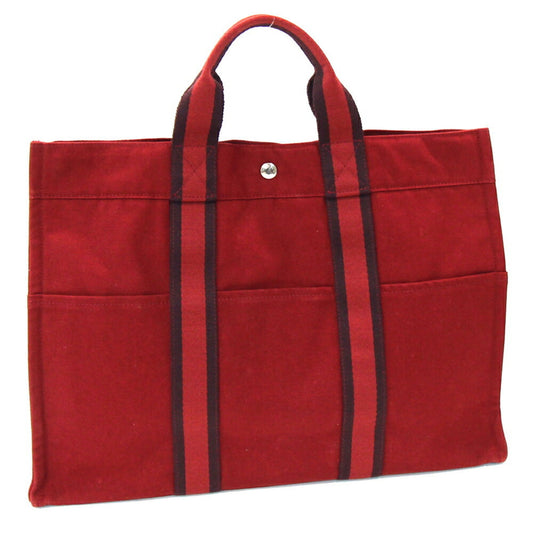 Hermès Red Canvas Fourre Tout