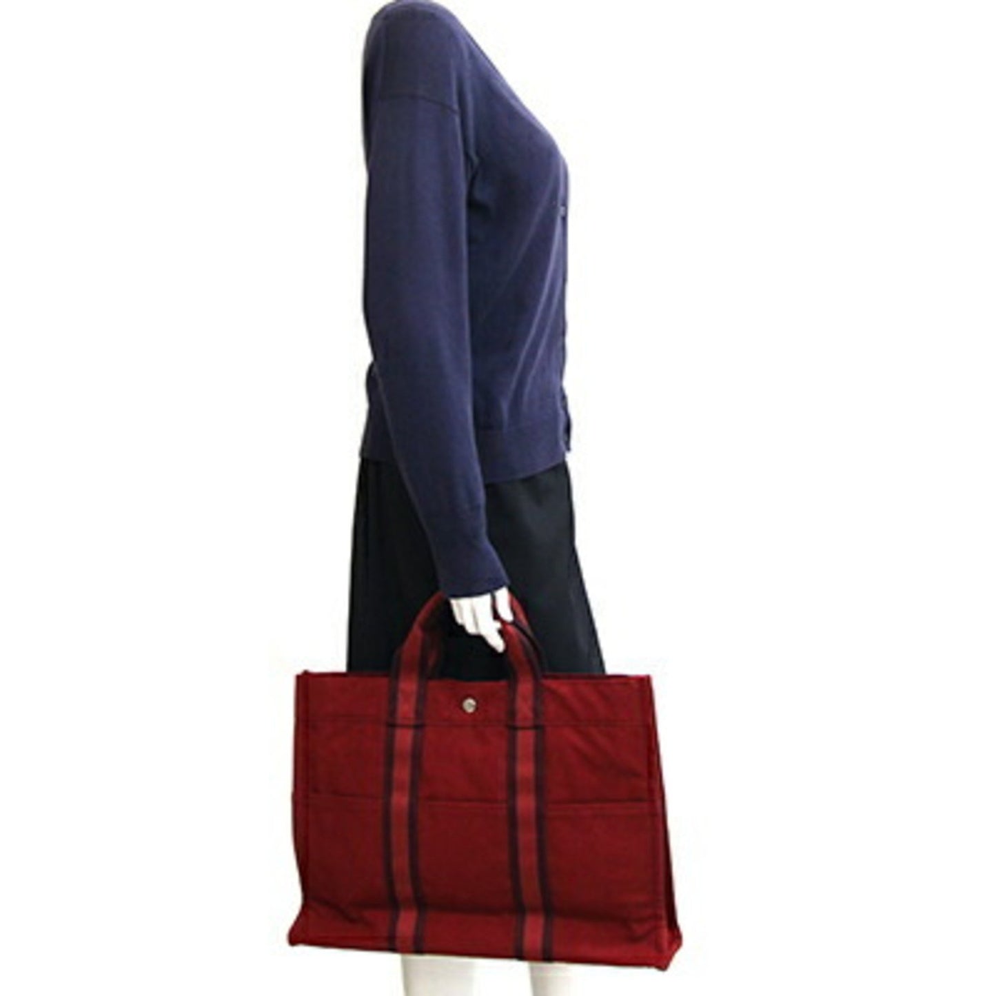 Hermès Red Canvas Fourre Tout