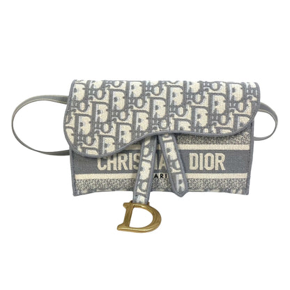 Dior Gray Canvas Saddle Dior Oblique