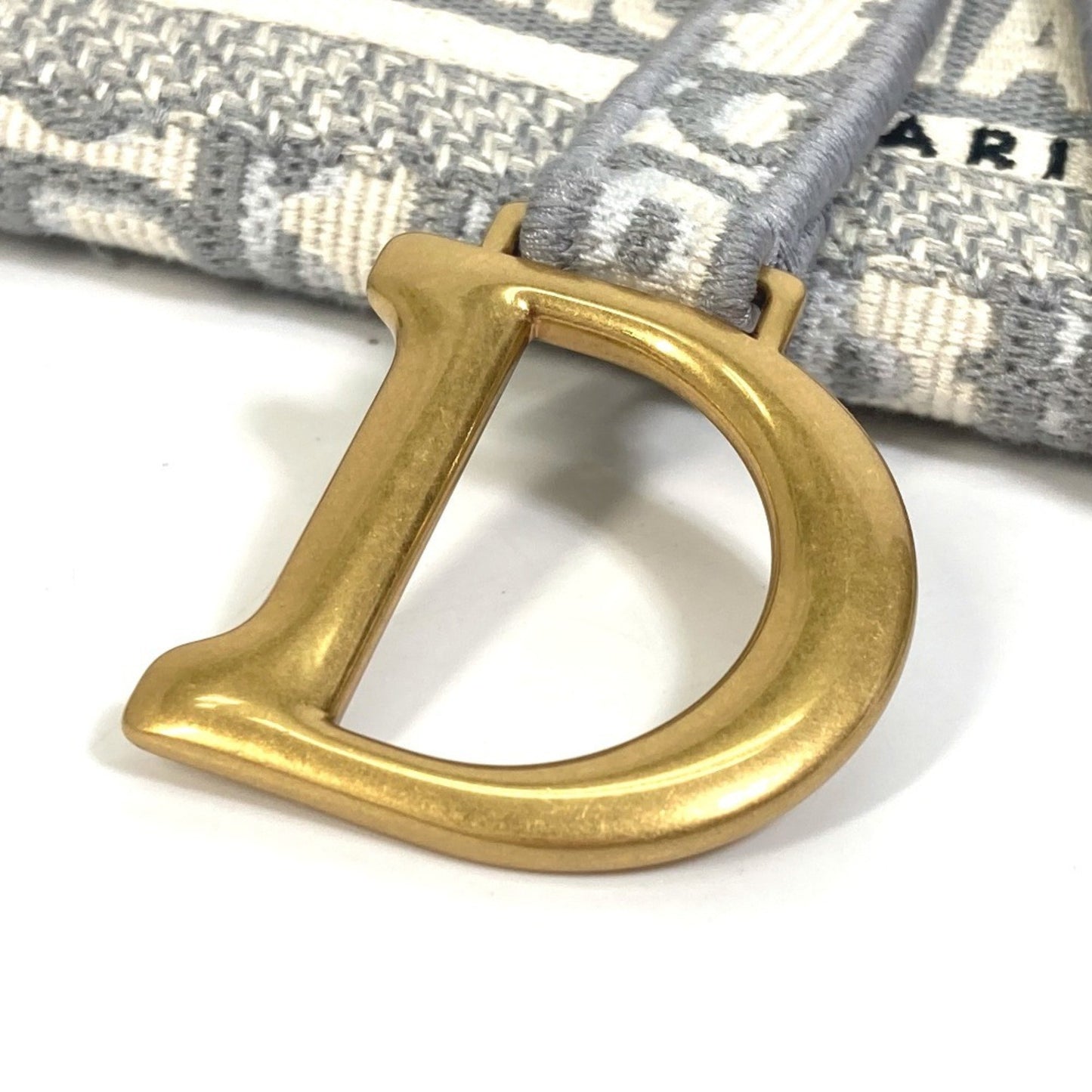 Dior Gray Canvas Saddle Dior Oblique