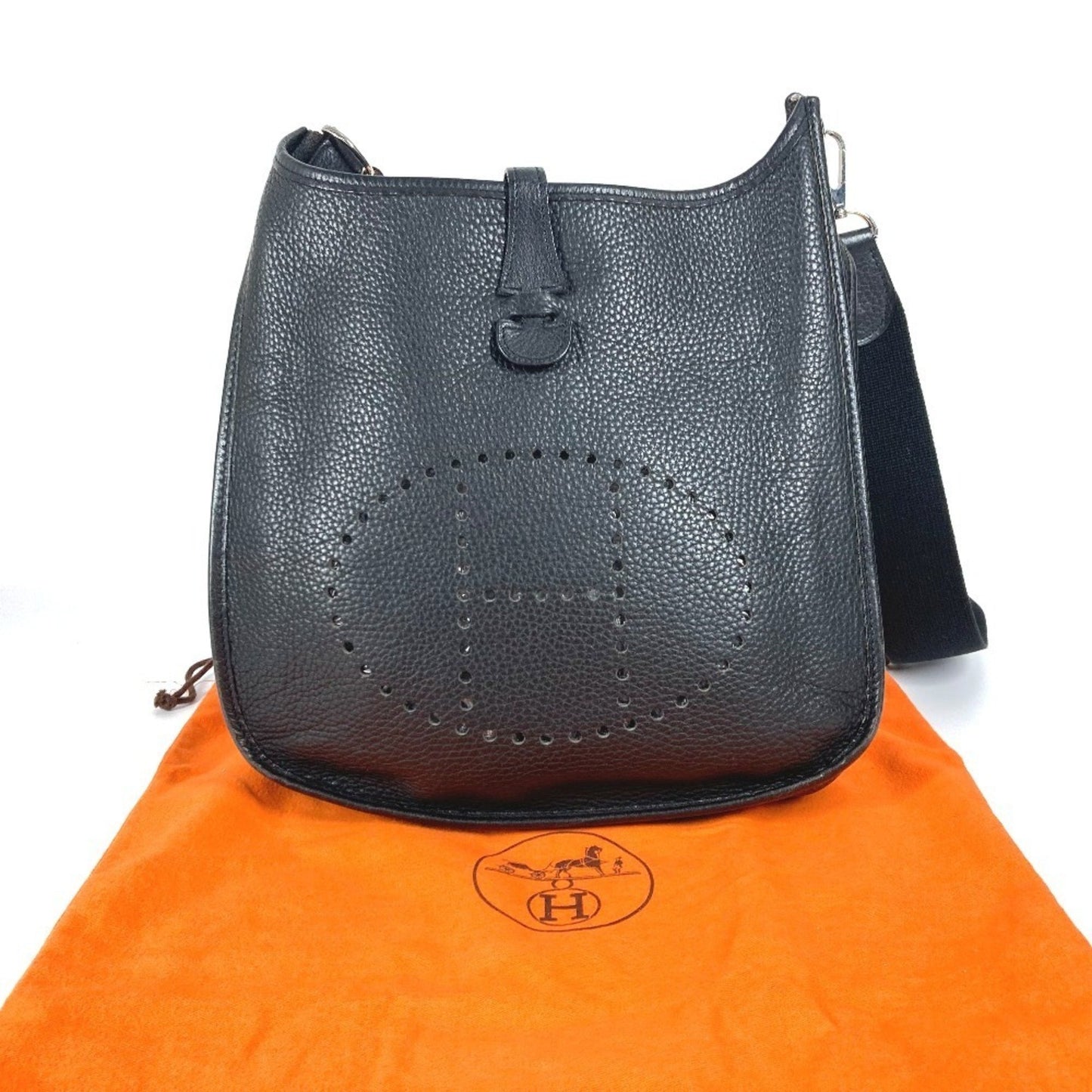 Hermès Black Leather Evelyne
