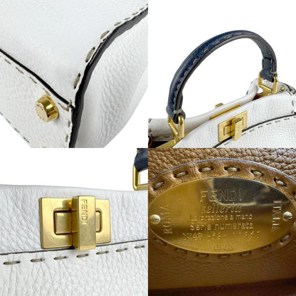Fendi White Leather Peekaboo