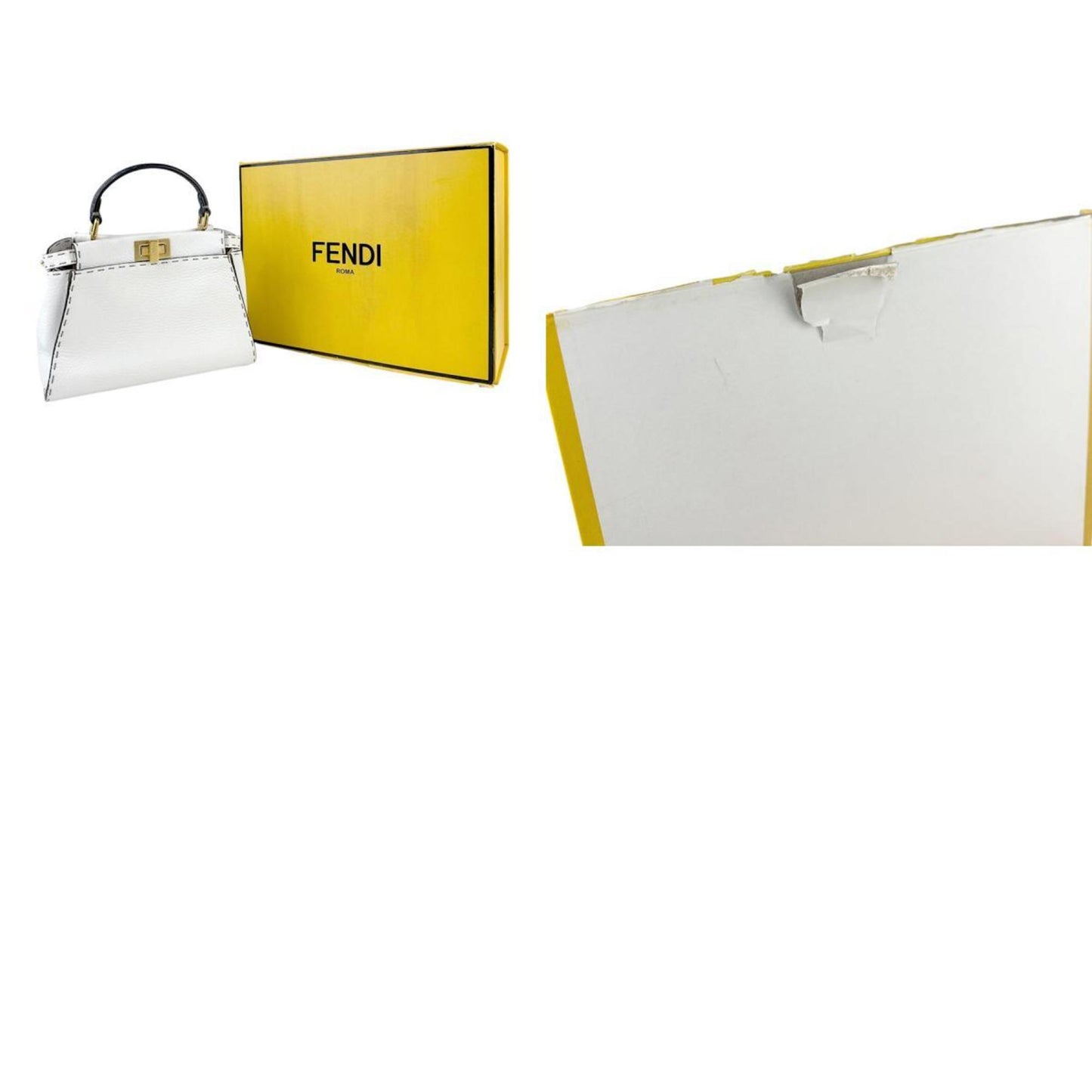 Fendi White Leather Peekaboo