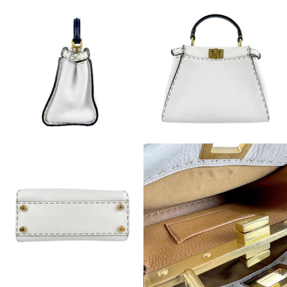 Fendi White Leather Peekaboo