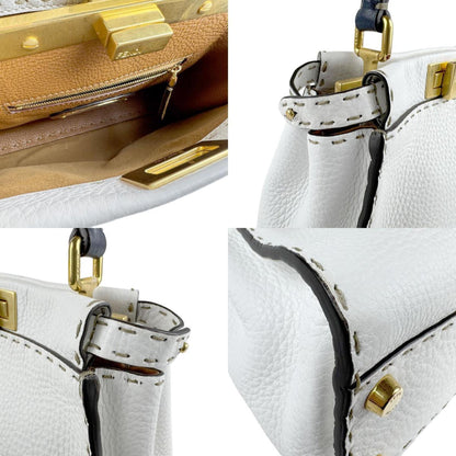 Fendi White Leather Peekaboo