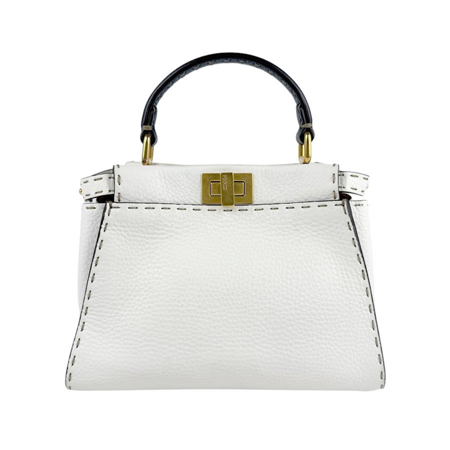 Fendi White Leather Peekaboo
