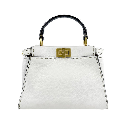Fendi White Leather Peekaboo