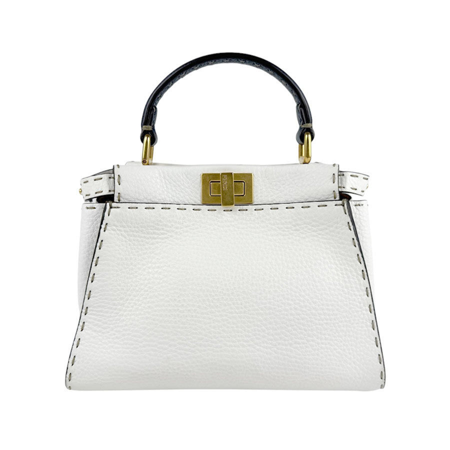 Fendi White Leather Peekaboo