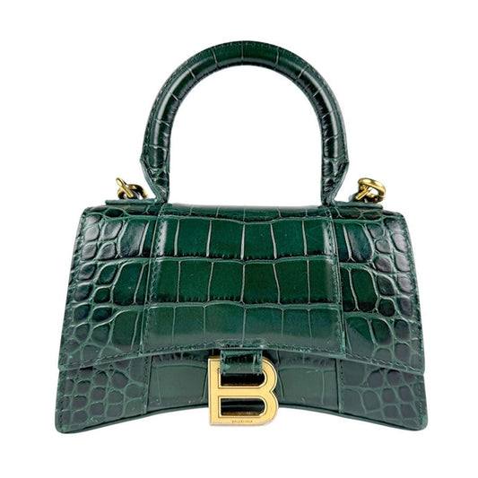 Balenciaga Green Exotic Leathers Hourglass