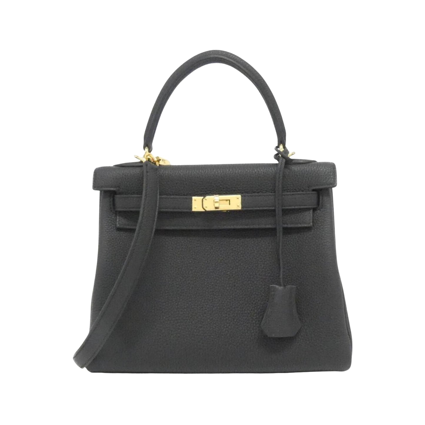 Hermès Black Leather Kelly 25