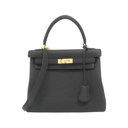 Hermès Black Leather Kelly 25