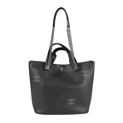 Chanel Black Leather Shopping
