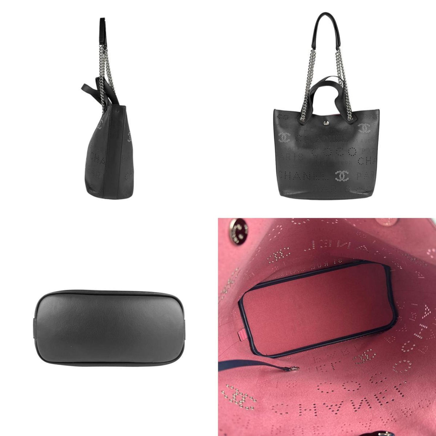 Chanel Black Leather Shopping