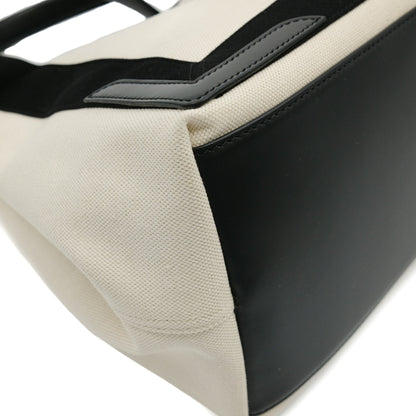 Balenciaga Brown Canvas Navy Cabas