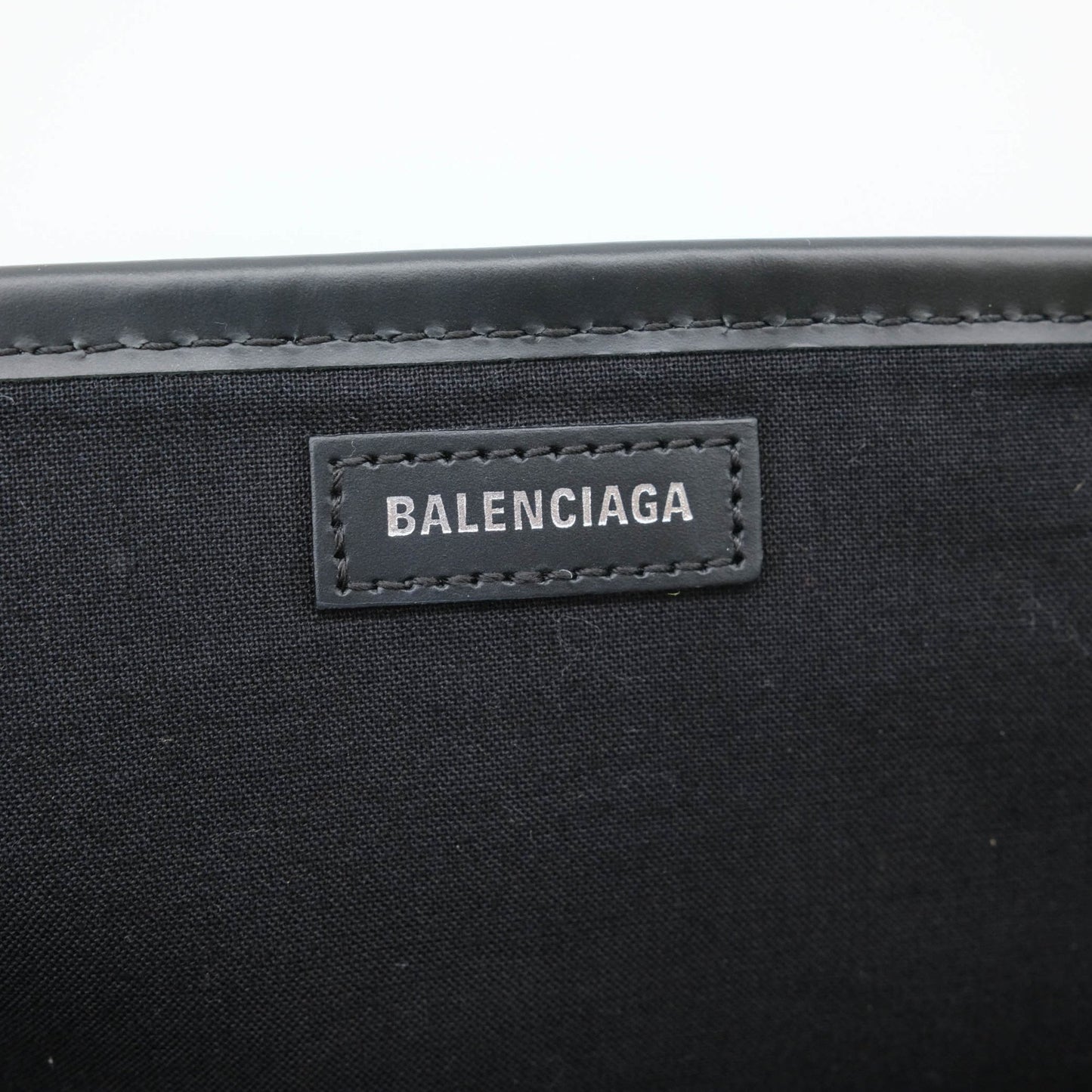 Balenciaga Brown Canvas Navy Cabas