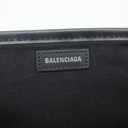 Balenciaga Brown Canvas Navy Cabas