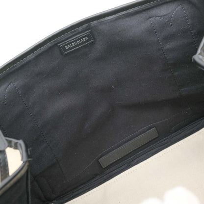 Balenciaga Brown Canvas Navy Cabas