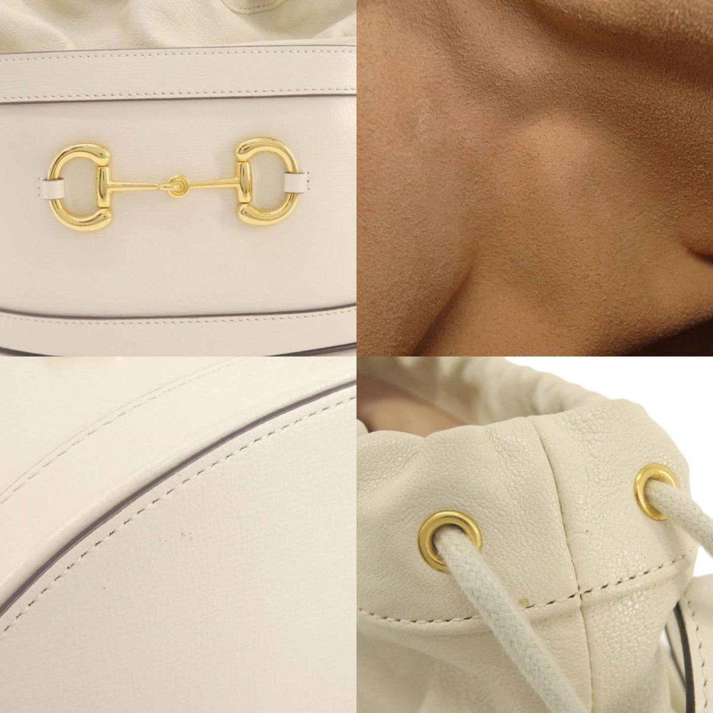 Gucci White Leather Horsebit