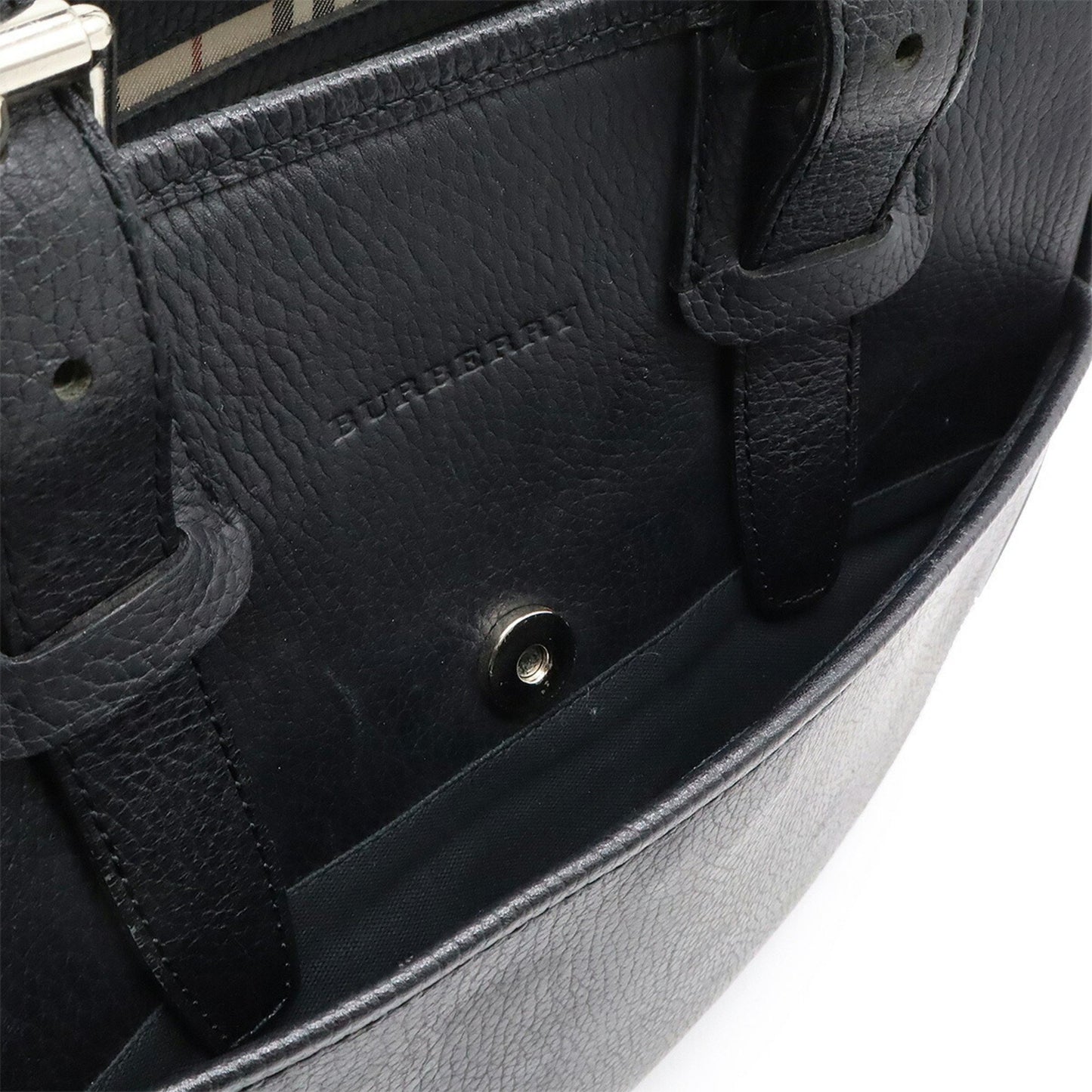 Burberry Black Leather Nova Check