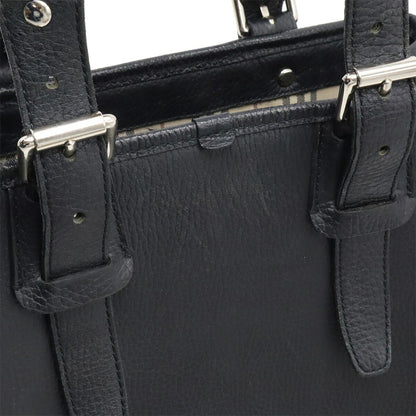 Burberry Black Leather Nova Check