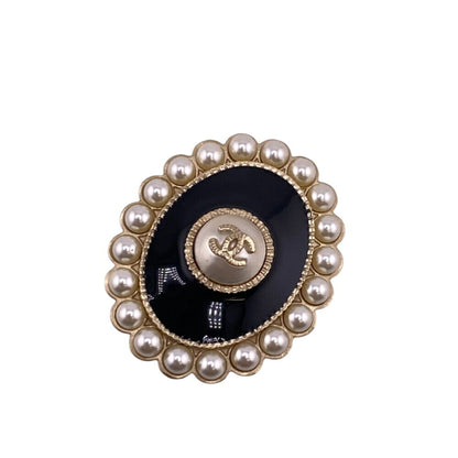 Chanel Black Gold Plated Coco Mark